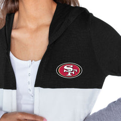 San Francisco 49ers Gameday Couture Women's Tri-Blend Color Block Lightweight Cardigan Hoodie | NFL Online