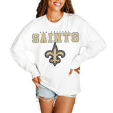 New Orleans Saints Gameday Couture Women's Big Goals Oversized Long Sleeve T-Shirt | NFL New