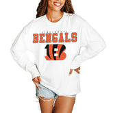 Cincinnati Bengals Gameday Couture Women's Big Goals Oversized Long Sleeve T-Shirt | NFL Outlet