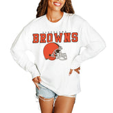 Cleveland Browns Gameday Couture Women's Big Goals Oversized Long Sleeve T-Shirt | NFL On sale