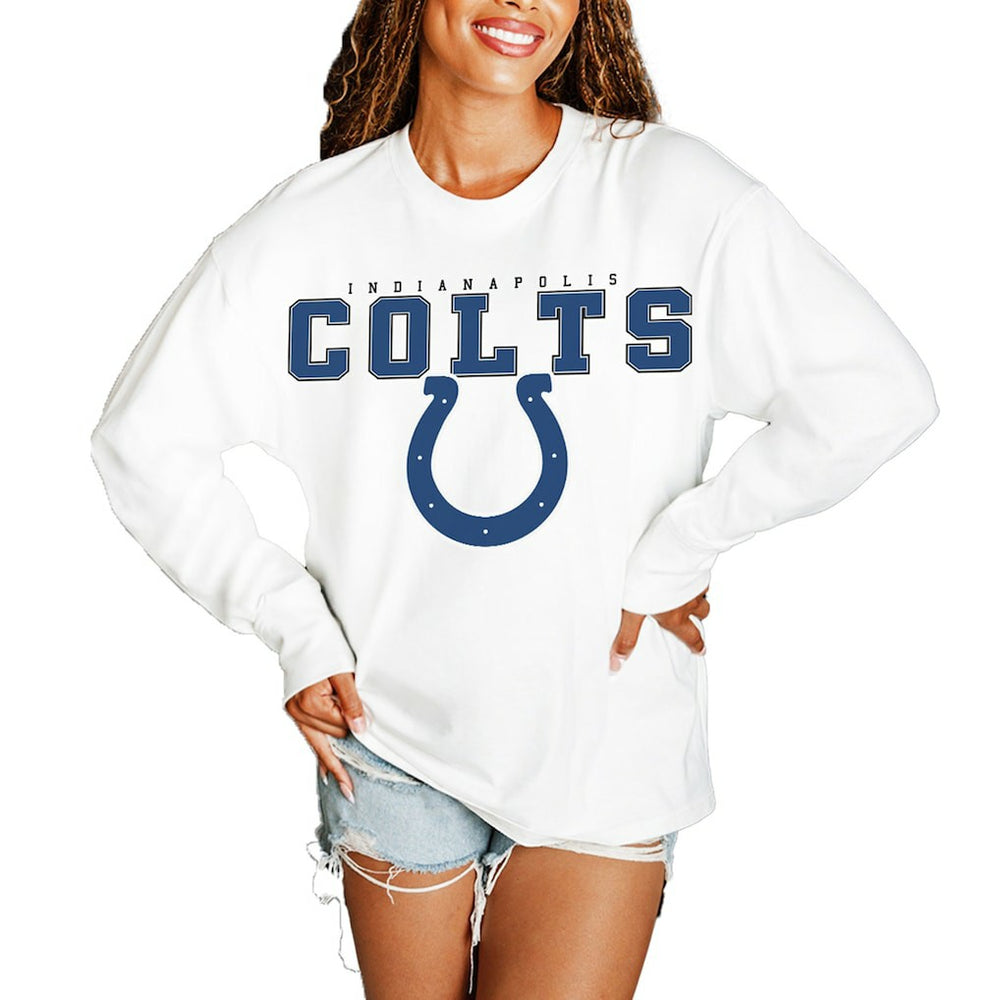 Indianapolis Colts Gameday Couture Women's Big Goals Oversized Long Sleeve T-Shirt | NFL Outlet