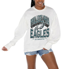 Philadelphia Eagles Gameday Couture Women's Time Out Oversized Long Sleeve T-Shirt | NFL US