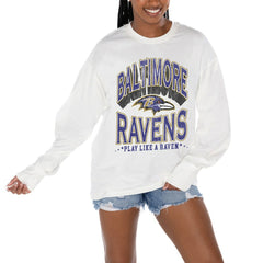 Baltimore Ravens Gameday Couture Women's Time Out Oversized Long Sleeve T-Shirt | NFL Near me