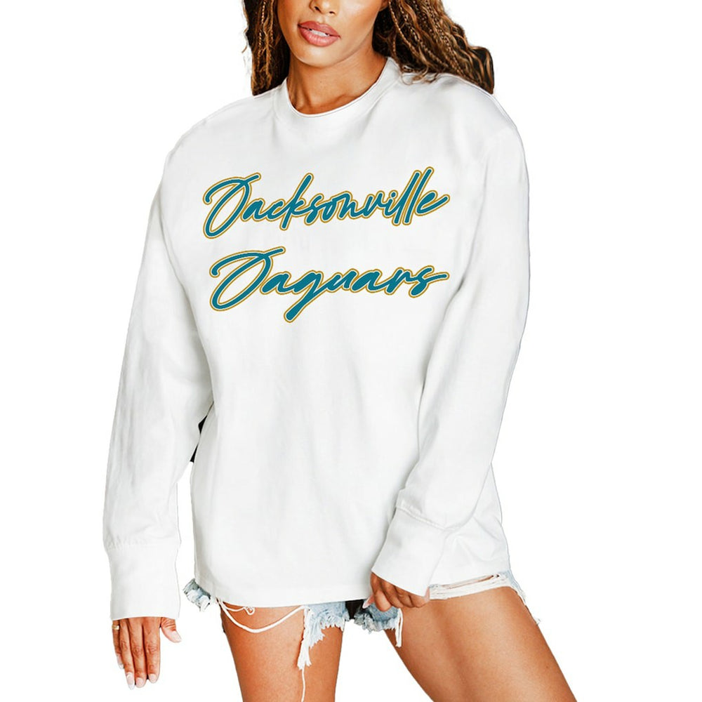 Jacksonville Jaguars Gameday Couture Women's Classic Comeback Oversized Long Sleeve T-Shirt | NFL New