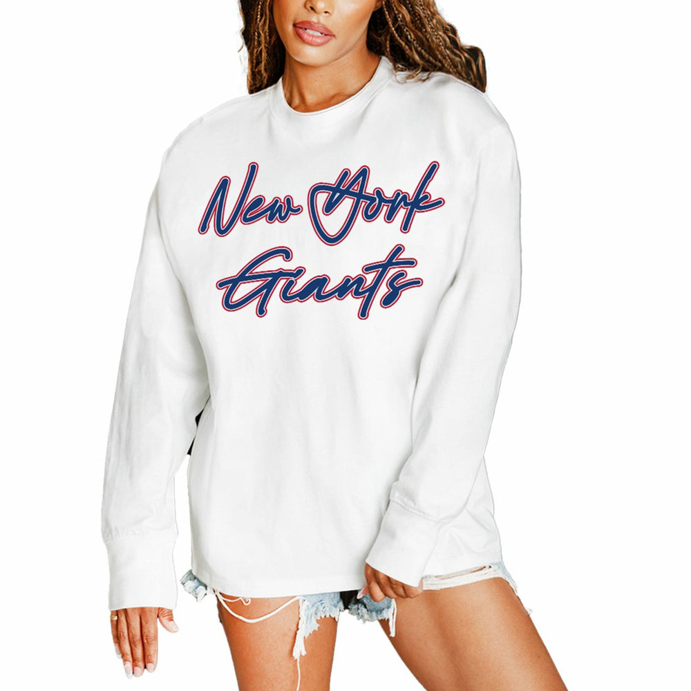 New York Giants Gameday Couture Women's Classic Comeback Oversized Long Sleeve T-Shirt | NFL US