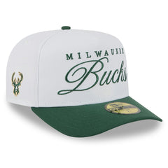 White/Hunter Green Milwaukee Bucks 2025 NBA Draft A-Frame 59FIFTY Fitted Hat | NBA