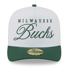 White/Hunter Green Milwaukee Bucks 2025 NBA Draft A-Frame 59FIFTY Fitted Hat | NBA