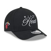 Black Miami Heat 2025 NBA Draft M-Crown A-Frame 9FORTY Adjustable Hat | NBA