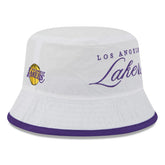 White/Purple Los Angeles Lakers 2025 NBA Draft Nylon Bucket Hat | NBA