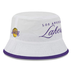 White/Purple Los Angeles Lakers 2025 NBA Draft Nylon Bucket Hat | NBA