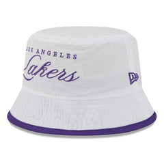 White/Purple Los Angeles Lakers 2025 NBA Draft Nylon Bucket Hat | NBA