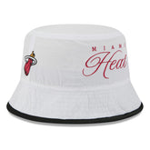 White/Black Miami Heat 2025 NBA Draft Nylon Bucket Hat | NBA