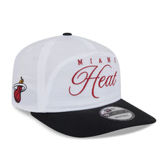 White/Black Miami Heat 2025 NBA Draft On-Stage Nylon 19TWENTY Adjustable Hat | NBA