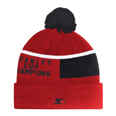 Chicago Blackhawks Starter Chyron Commemorative Cuffed Knit Hat with Pom - NHL Hats