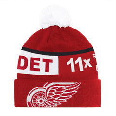 Detroit Red Wings Starter Chyron Commemorative Cuffed Knit Hat with Pom - NHL Hats