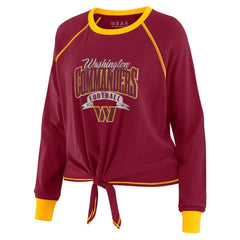 Washington Commanders WEAR by Erin Andrews Women's Plus Size Tie-Front Long Sleeve Top | NFL Hot