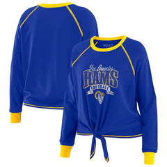 Los Angeles Rams WEAR by Erin Andrews Women's Plus Size Tie-Front Long Sleeve Top | NFL Online