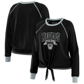 Las Vegas Raiders WEAR by Erin Andrews Women's Plus Size Tie-Front Long Sleeve Top | NFL Near me