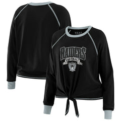 Las Vegas Raiders WEAR by Erin Andrews Women's Plus Size Tie-Front Long Sleeve Top | NFL Near me