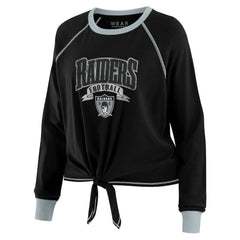 Las Vegas Raiders WEAR by Erin Andrews Women's Plus Size Tie-Front Long Sleeve Top | NFL Near me