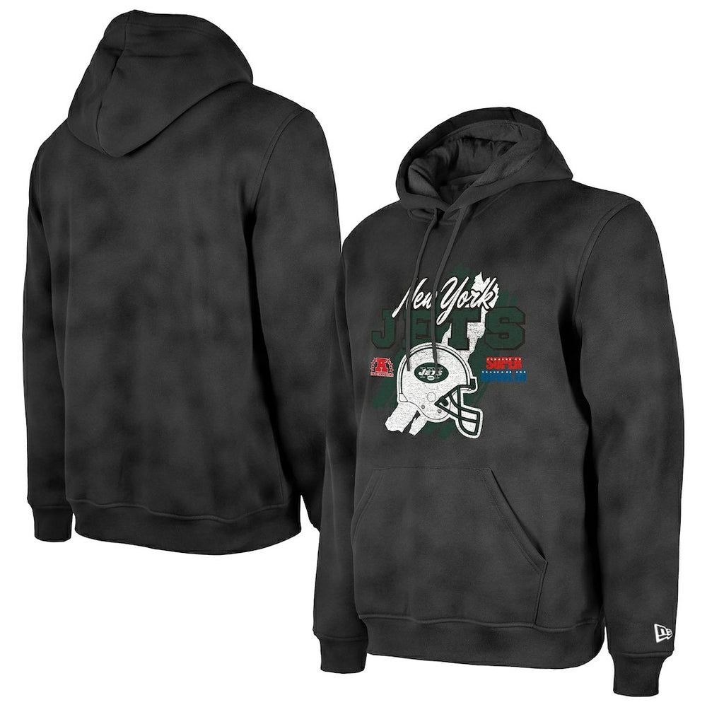 New York Jets Identity Helmet Enzyme Washed Pullover Hoodie | NFL Discount