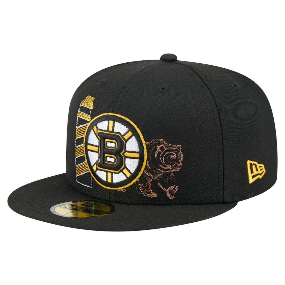 Boston Bruins New Era State Stitch 59FIFTY Fitted Hat - NHL Hats