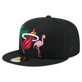 Black Miami Heat State Stitch 59FIFTY Fitted Hat | NBA