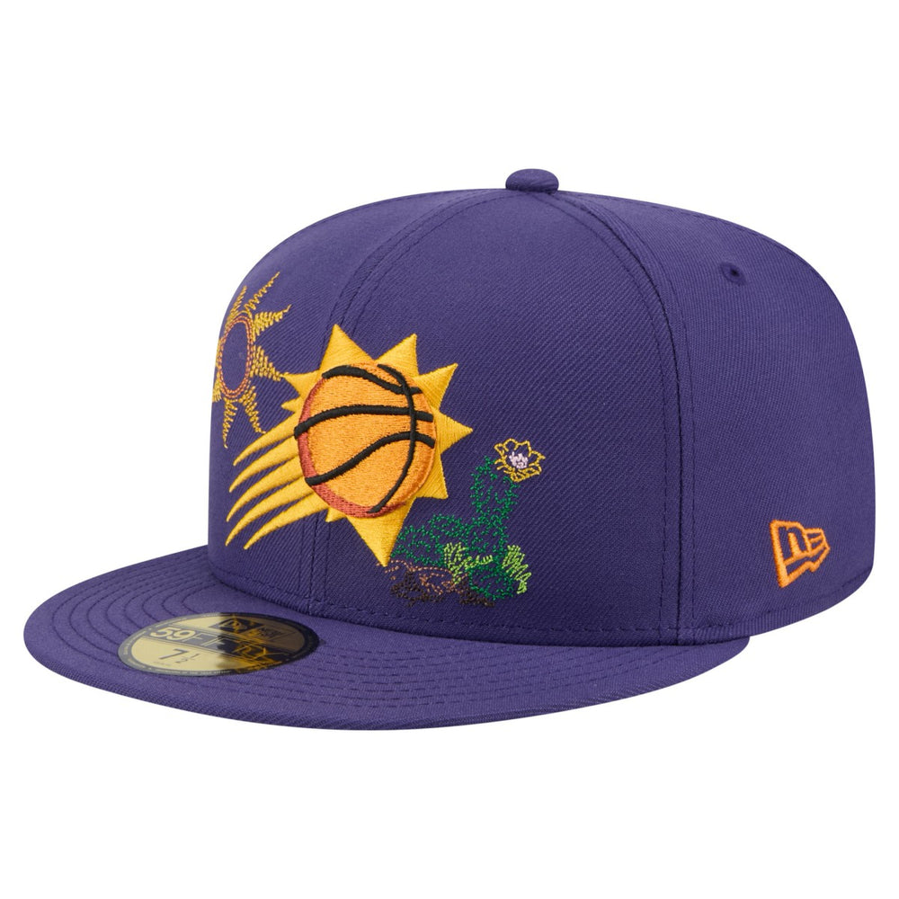 Purple Phoenix Suns State Stitch 59FIFTY Fitted Hat | NBA