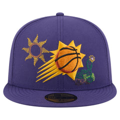 Purple Phoenix Suns State Stitch 59FIFTY Fitted Hat | NBA