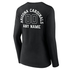 Arizona Cardinals Women's Personalized Name & Number Monochrome Long Sleeve V-Neck T-Shirt | NFL Discount
