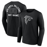 Atlanta Falcons Personalized Name & Number Monochrome Long Sleeve T-Shirt | NFL Sale