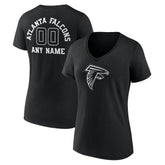 Atlanta Falcons Women's Personalized Name & Number Monochrome V-Neck T-Shirt | NFL Sale