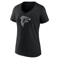 Atlanta Falcons Women's Personalized Name & Number Monochrome V-Neck T-Shirt | NFL Sale