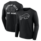 Buffalo Bills Personalized Name & Number Monochrome Long Sleeve T-Shirt | NFL Sale