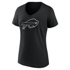 Buffalo Bills Women's Personalized Name & Number Monochrome V-Neck T-Shirt | NFL US