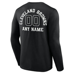 Cleveland Browns Personalized Name & Number Monochrome Long Sleeve T-Shirt | NFL Hot
