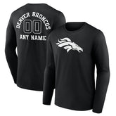 Denver Broncos Personalized Name & Number Monochrome Long Sleeve T-Shirt | NFL US