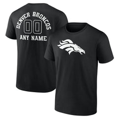 Denver Broncos Personalized Name & Number Monochrome T-Shirt | NFL Hot
