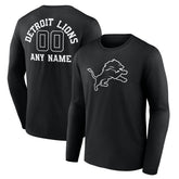 Detroit Lions Personalized Name & Number Monochrome Long Sleeve T-Shirt | NFL On sale