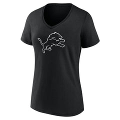 Detroit Lions Women's Personalized Name & Number Monochrome V-Neck T-Shirt | NFL Outlet