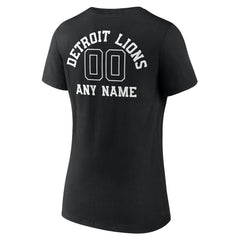 Detroit Lions Women's Personalized Name & Number Monochrome V-Neck T-Shirt | NFL Outlet