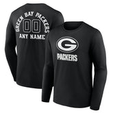 Green Bay Packers Personalized Name & Number Monochrome Long Sleeve T-Shirt | NFL Outlet