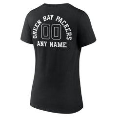 Green Bay Packers Women's Personalized Name & Number Monochrome V-Neck T-Shirt | NFL Online