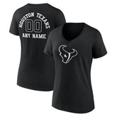 Houston Texans Women's Personalized Name & Number Monochrome V-Neck T-Shirt | NFL On sale