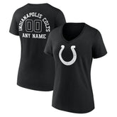 Indianapolis Colts Women's Personalized Name & Number Monochrome V-Neck T-Shirt | NFL Discount