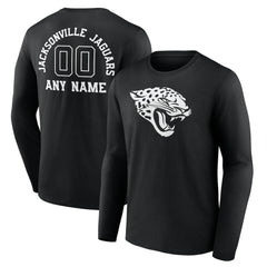 Jacksonville Jaguars Personalized Name & Number Monochrome Long Sleeve T-Shirt | NFL On sale