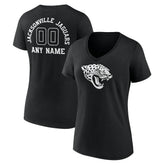 Jacksonville Jaguars Women's Personalized Name & Number Monochrome V-Neck T-Shirt | NFL US
