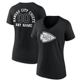 Kansas City Chiefs Women's Personalized Name & Number Monochrome V-Neck T-Shirt | NFL Online