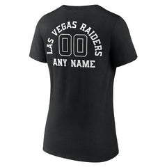 Las Vegas Raiders Women's Personalized Name & Number Monochrome V-Neck T-Shirt | NFL Hot