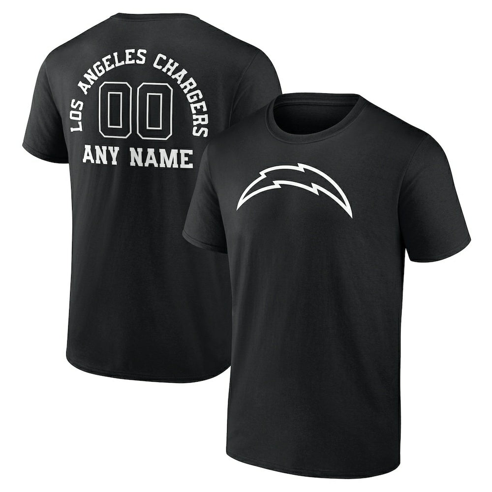 Los Angeles Chargers Personalized Name & Number Monochrome T-Shirt | NFL Online